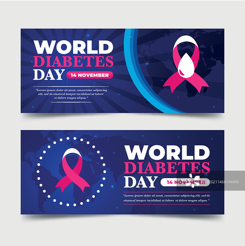 世界糖尿病日横幅模板图片素材