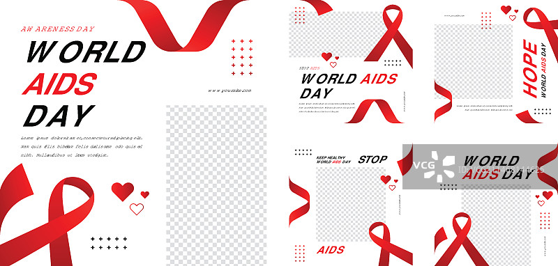 世界艾滋病日Instagram帖子渐变色合集图片素材