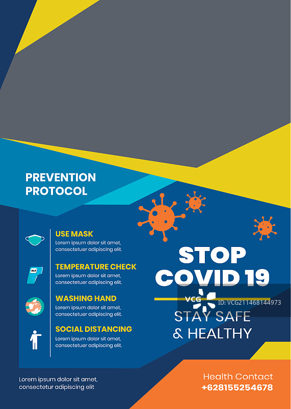 新型冠状病毒信息宣传单模板图片素材