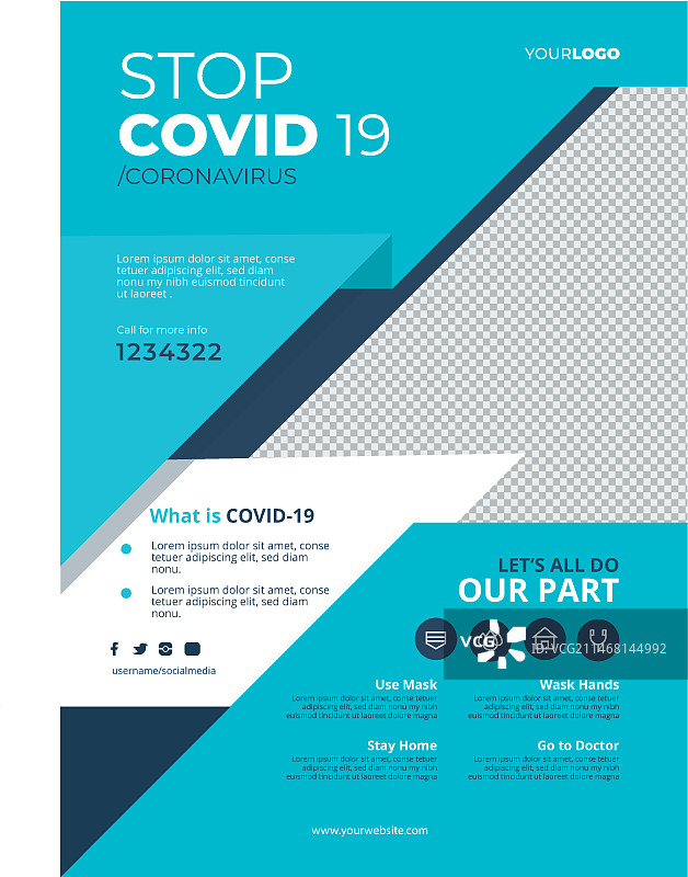 新型冠状病毒信息宣传单模板图片素材