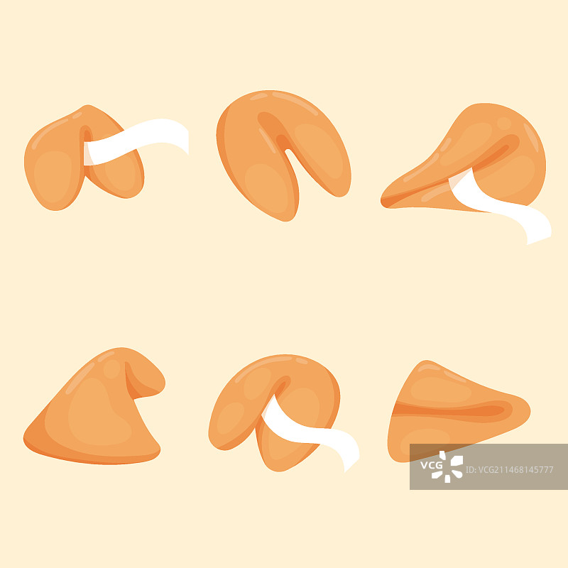 手绘幸运饼干收藏图片素材