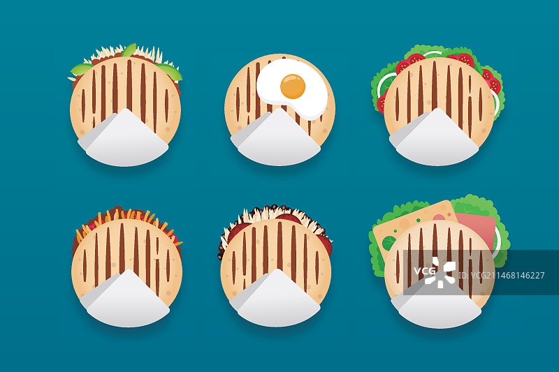 手绘玉米饼俯视图图片素材