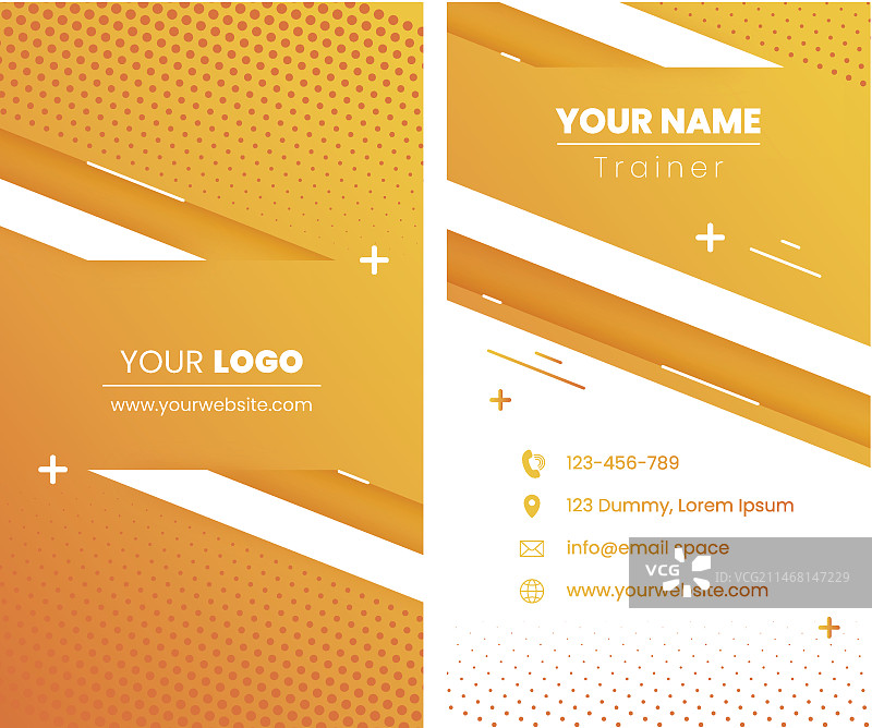 渐变健身竖版名片模板图片素材