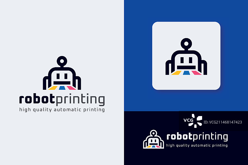 扁平风格印刷厂Logo模板图片素材