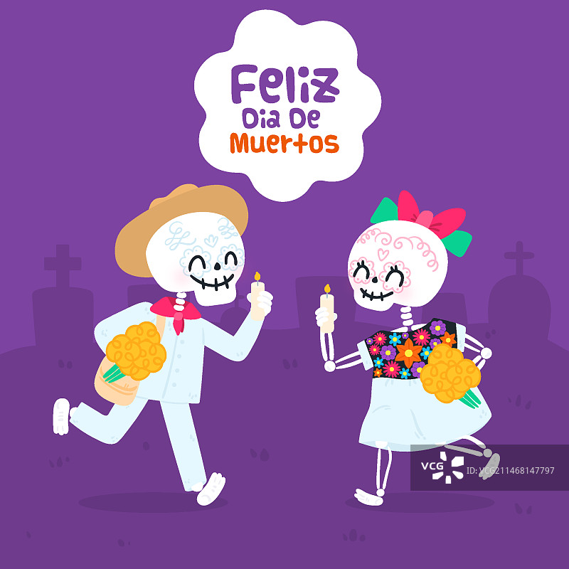 手绘亡灵节背景图片素材