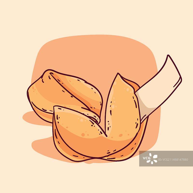 手绘幸运饼干插画图片素材