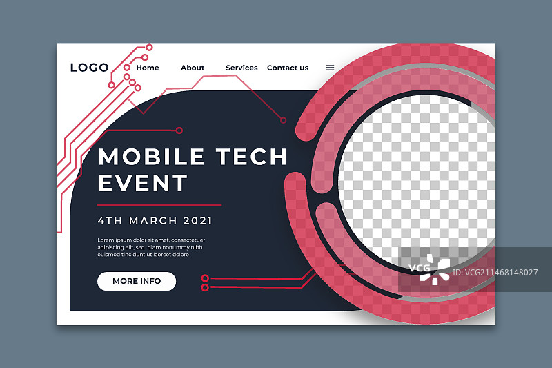 移动技术着陆页模板图片素材