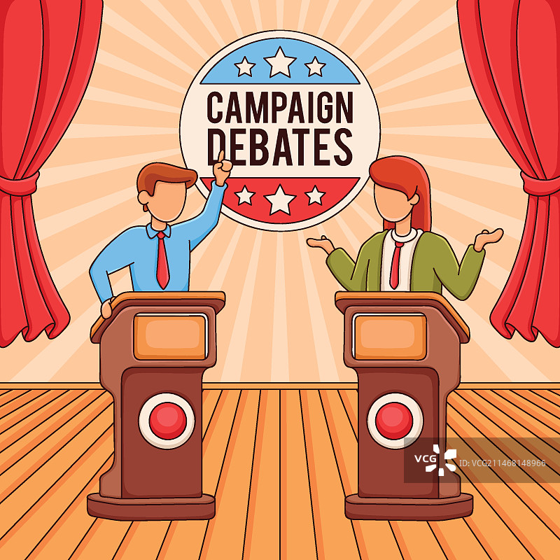 选举活动场景插画图片素材