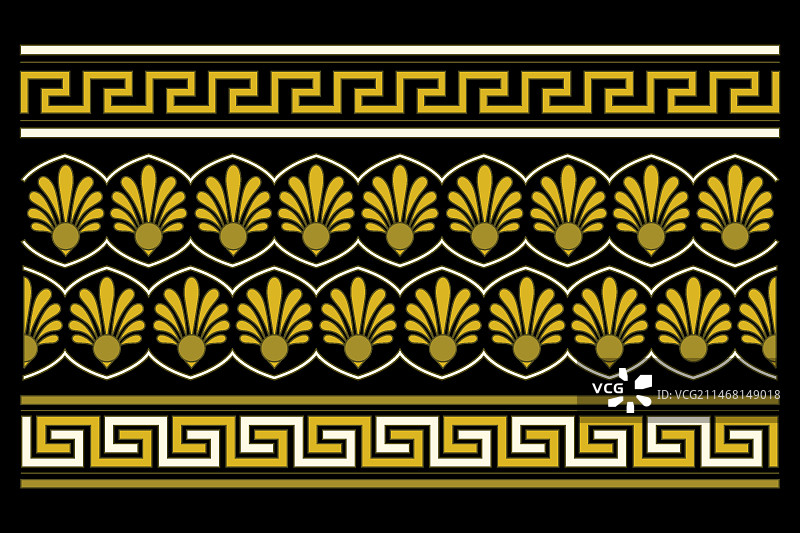 手绘希腊边框设计图片素材