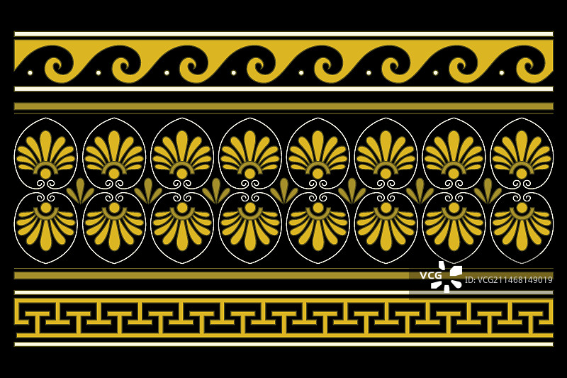 手绘希腊边框设计图片素材