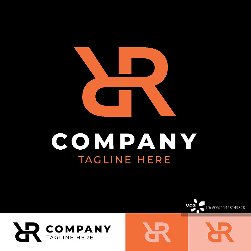 扁平风格RR标志模板图片素材