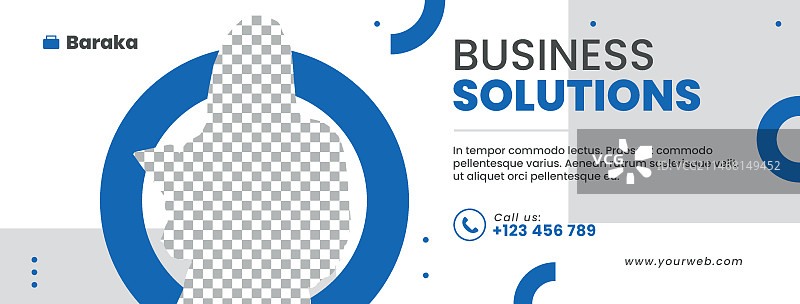 扁平风格商务解决方案Facebook封面图片素材