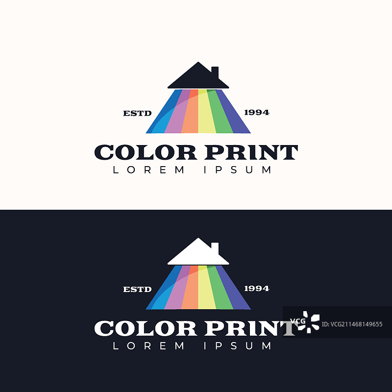 扁平风格印刷厂Logo模板图片素材