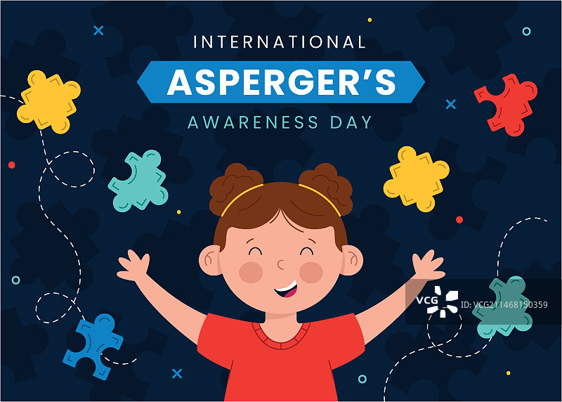 扁平风国际阿斯伯格综合征日插画图片素材
