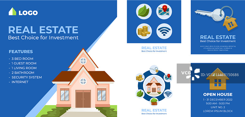 手绘房地产Instagram帖子图片素材