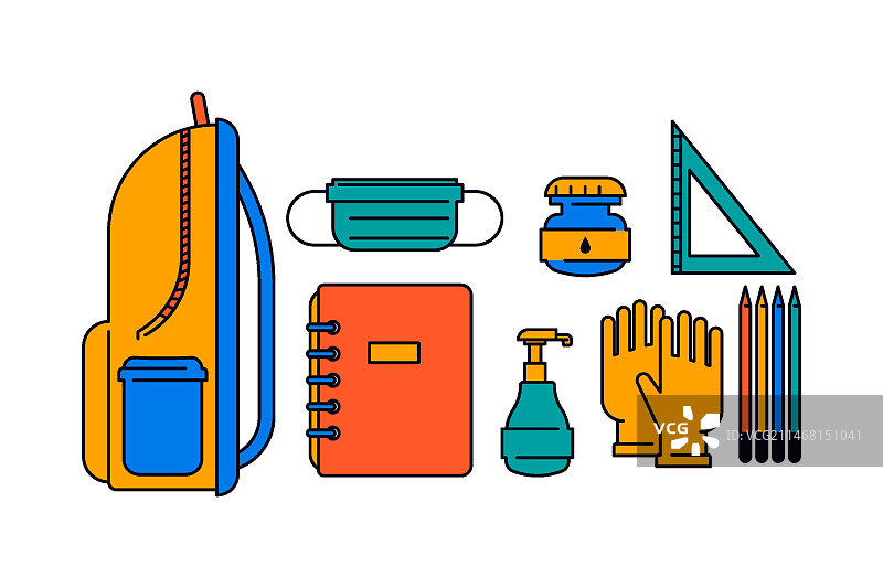 疫情新常态下的学校用品图片素材
