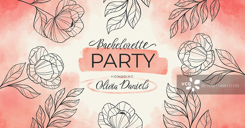 花卉主题单身派对Facebook帖子图片素材