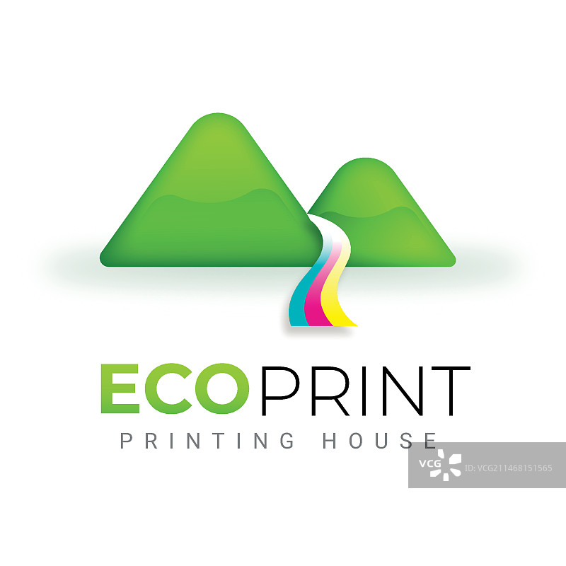 渐变印刷厂Logo模板图片素材