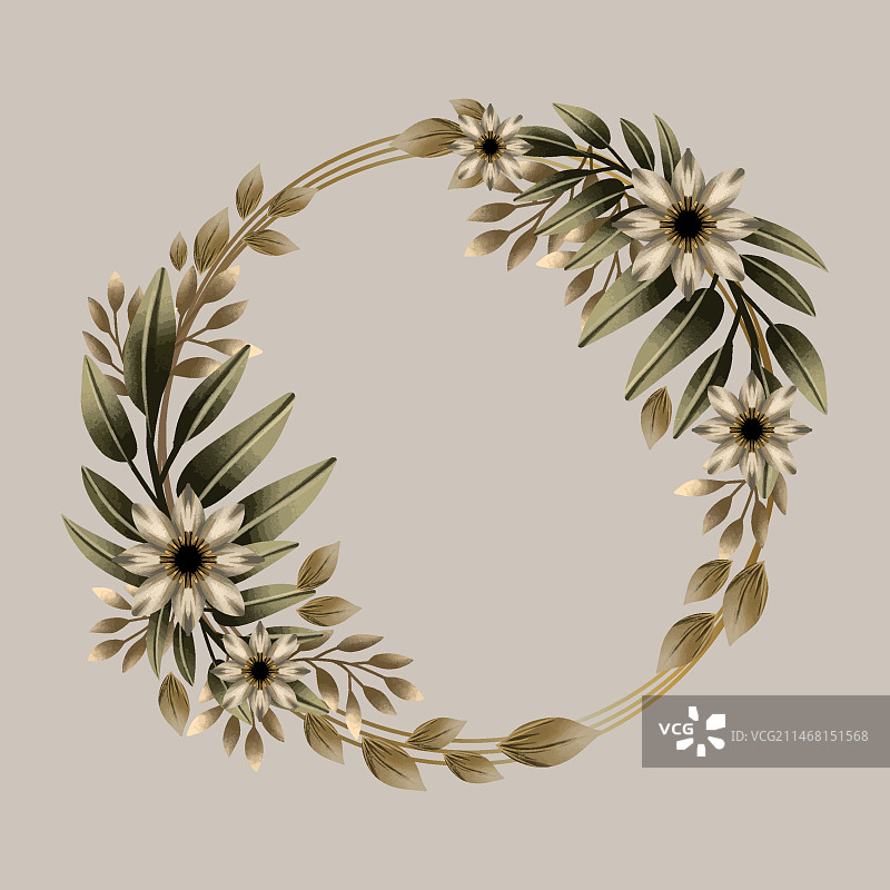 水彩波西米亚风边框设计图片素材