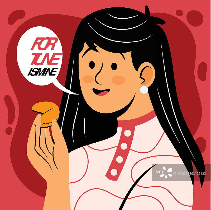 手绘扁平风格幸运饼干插画图片素材