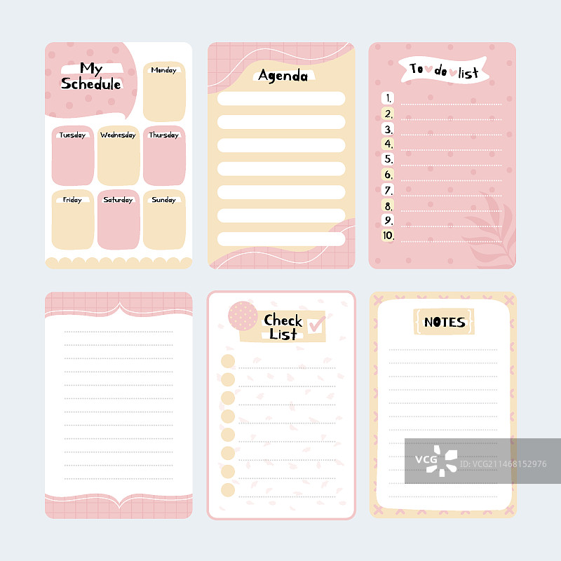 粉色剪贴簿和笔记图片素材