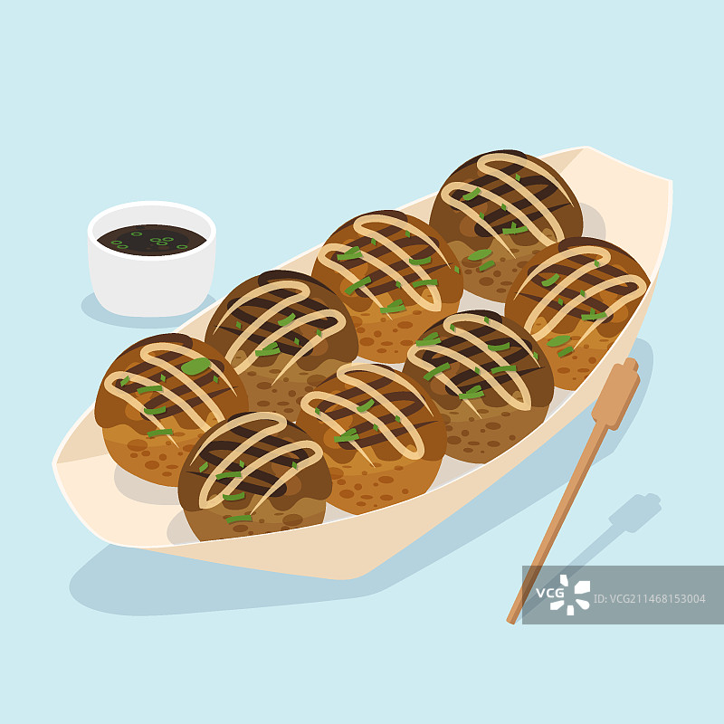 手绘扁平风格日本美食图片素材