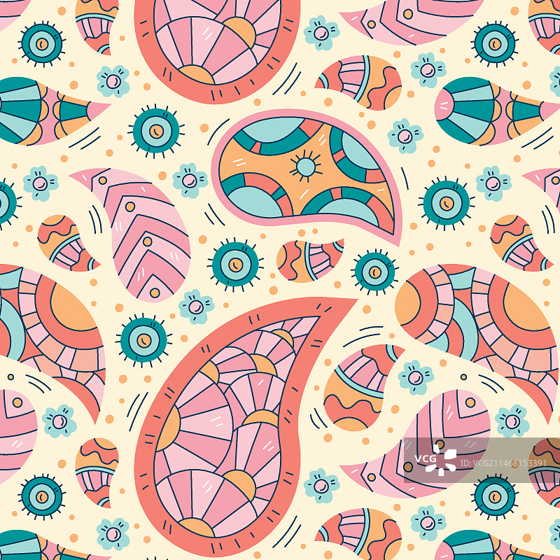 浅色佩斯利花纹图案方巾图片素材