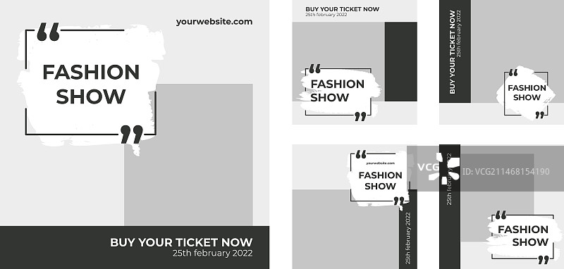 扁平风格时装秀Instagram帖子模板图片素材