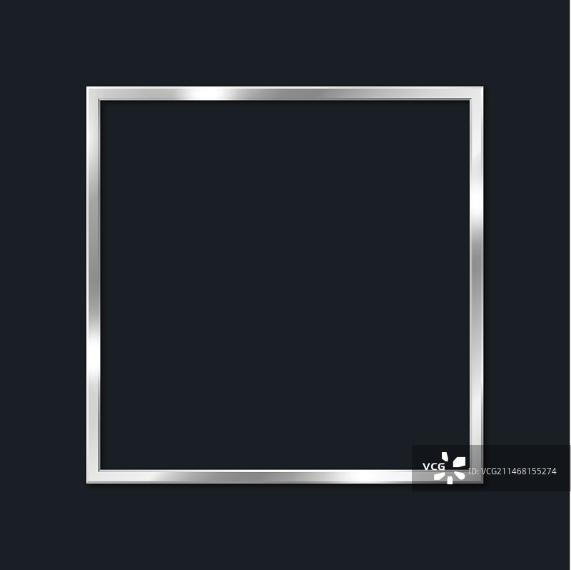 逼真银色相框设计图片素材