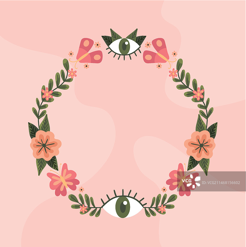 手绘扁平风波西米亚风边框图片素材