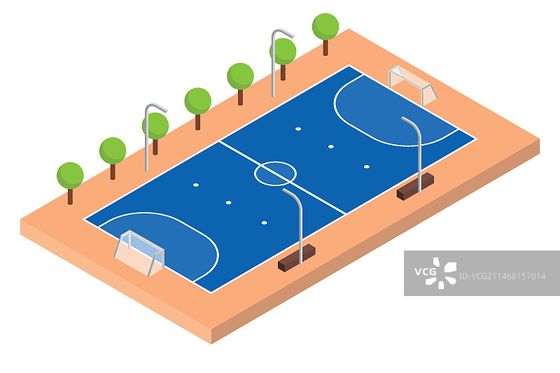 2.5D室内足球场图片素材
