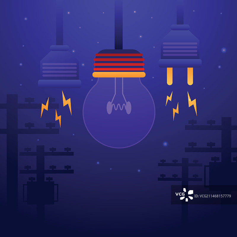 渐变停电插画图片素材