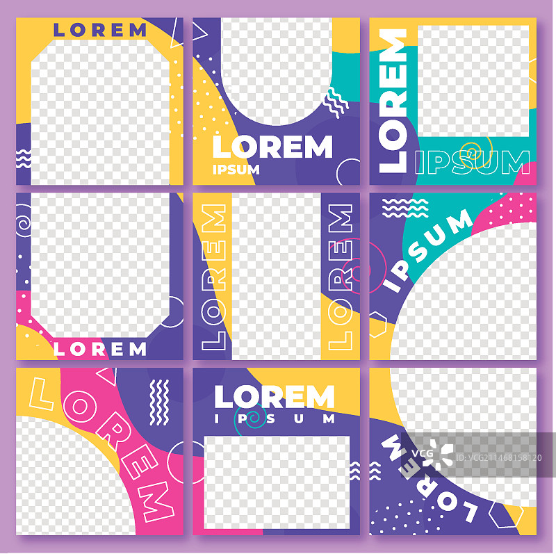 Instagram拼图方形模板包图片素材