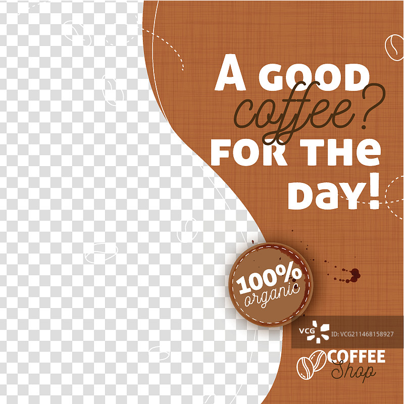 每日精选咖啡方形宣传单图片素材