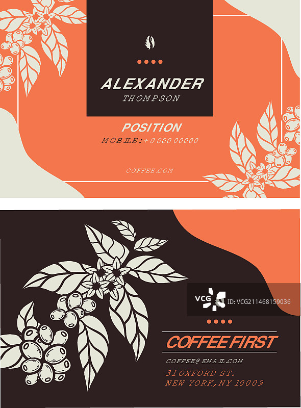 咖啡店名片图片素材