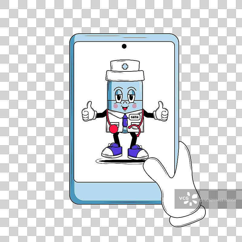 面带微笑的药丸医生图片素材