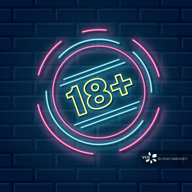 霓虹风格的18号数字图片素材