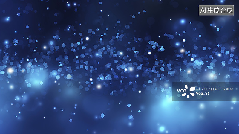 【AI数字艺术】蓝色灯光微粒纹理特效概念插图图片素材