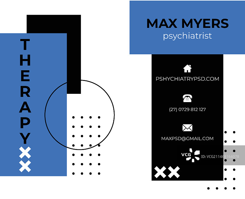 心理咨询竖版名片模板图片素材