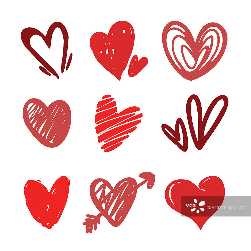 手绘爱心合集图片素材