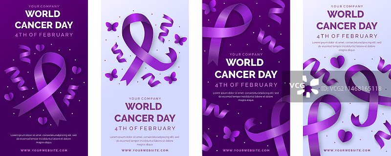 逼真世界癌症日Instagram故事集图片素材