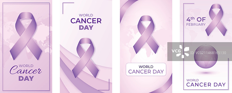 逼真世界癌症日Instagram故事集图片素材