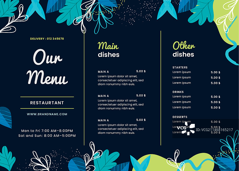 我们的餐厅菜单打印模板图片素材