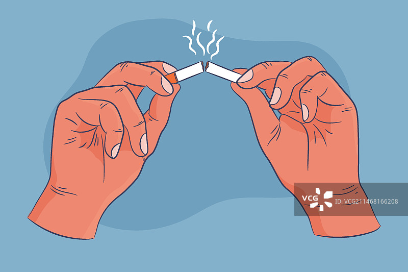 手绘戒烟概念插图图片素材