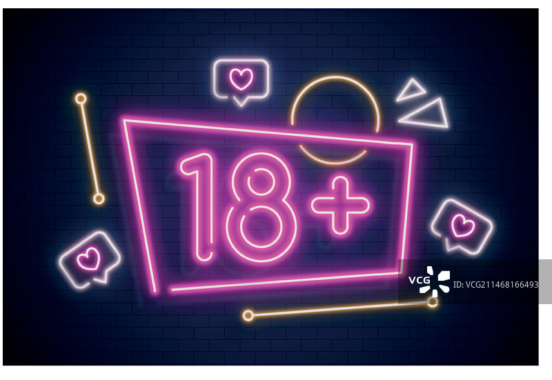 霓虹风格的18号数字图片素材