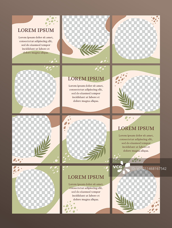 抽象Instagram拼图模板图片素材