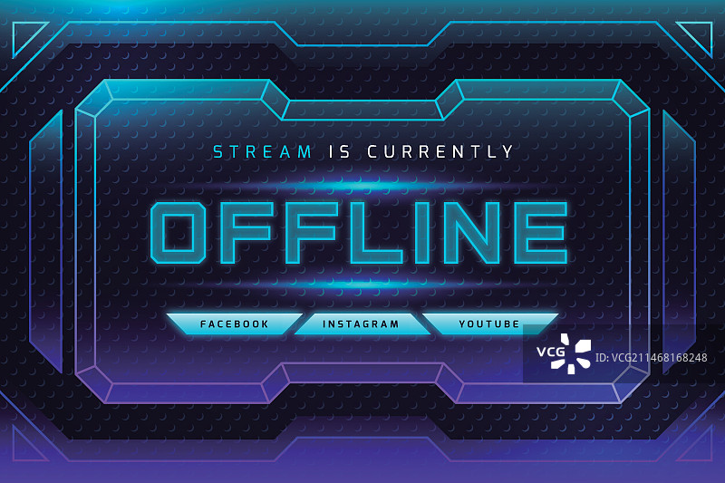 渐变霓虹灯离线Twitch banner图片素材