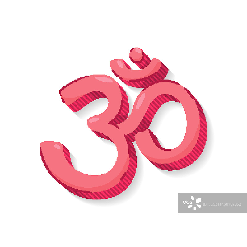 扁平风格：唵字标志图片素材