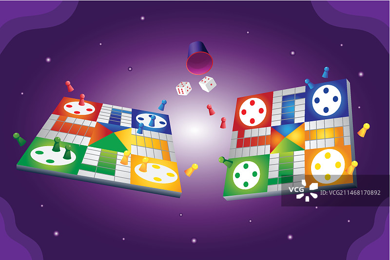 飞行棋棋盘游戏透视图包图片素材