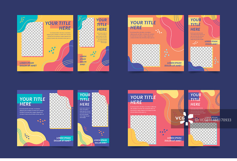 抽象故事和帖子模板集图片素材